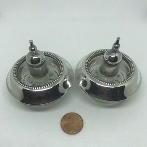 2 sterling & glass table lighters